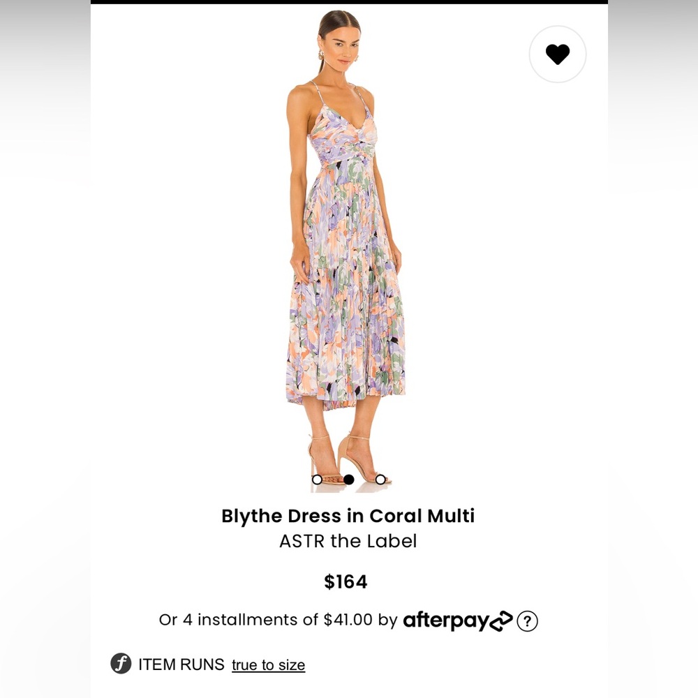 Blythe Dress in Coral Multi - ASTR the Label (Size Small)
